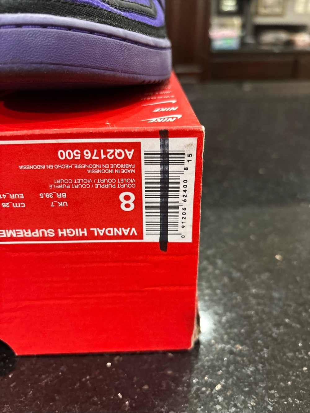 Nike Purple Satin Vandal High Supreme QS Excellent Men’s 8 AQ2176500 - Picture 2 of 10